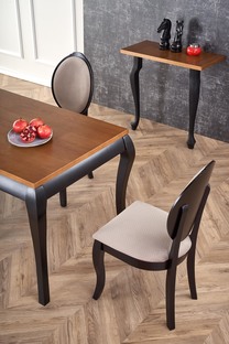 WINDSOR extension table, color: dark oak/black