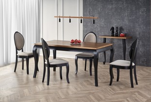 WINDSOR extension table, color: dark oak/black