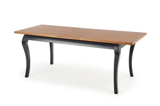 WINDSOR extension table, color: dark oak/black