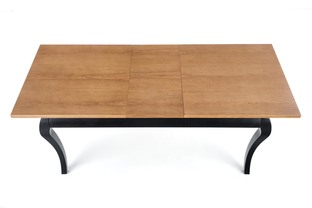 WINDSOR extension table, color: dark oak/black