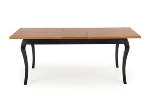 WINDSOR extension table, color: dark oak/black