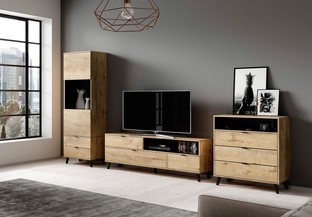 NEST W-2 display cabinet color: lefkas oak / black