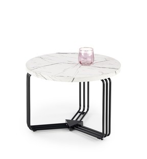 ANTICA M, c. table white marble table top - black frame