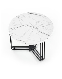 ANTICA M, c. table white marble table top - black frame