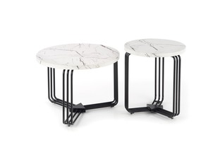 ANTICA M, c. table white marble table top - black frame
