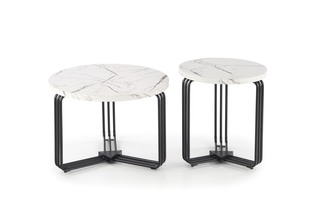 ANTICA M, c. table white marble table top - black frame