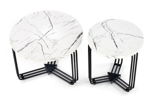 ANTICA M, c. table white marble table top - black frame