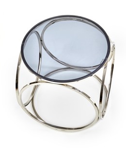 VENUS S ława, stelaż - srebrny, szkło - dymiony (1p=1szt)