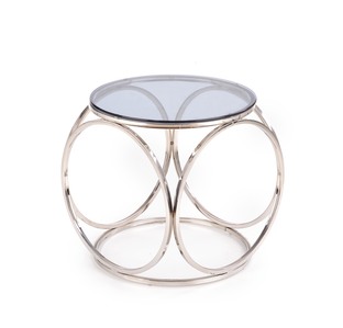 VENUS S ława, stelaż - srebrny, szkło - dymiony (1p=1szt)