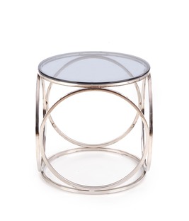 VENUS S ława, stelaż - srebrny, szkło - dymiony (1p=1szt)