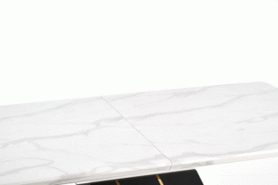 VINCENZO table white marble, leg black/gold