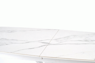 VIVALDI extension table white marble, leg white