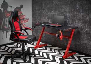 B49 biurko czarny / czerwony