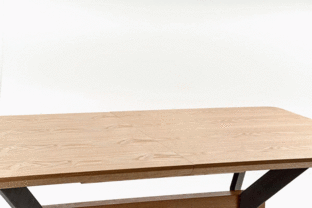 BACARDI extension table, color: top - natural oak, legs - black