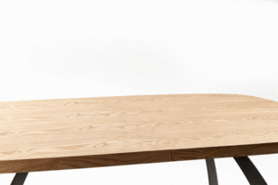 VELDON extension table, color: top - natural oak, legs - black