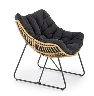 WHISPER leisure chair, black / natural