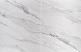 DANCAN extension table, white marble / grey / l. grey / black