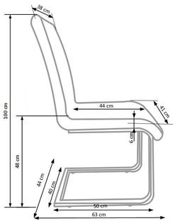 K103 krzesło popiel-biały (2p=4szt)