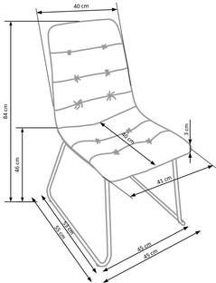 K321 krzesło stelaż - czarny, tapicerka - granatowy / popielaty (1p=4szt)