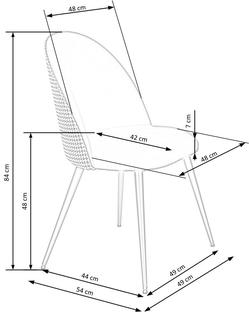 K478 chair, color: black - white