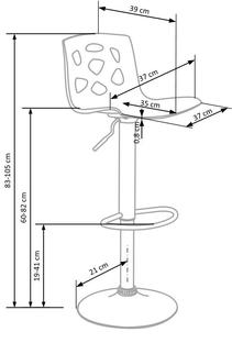 H48 bar stool color: white