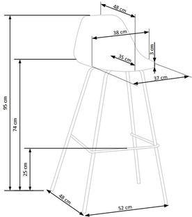 Zdjęcie do “H91 hoker transparentny / biały, nogi - buk (2p=4szt)”.