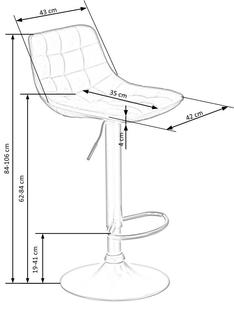 H95 bar stool, color: black