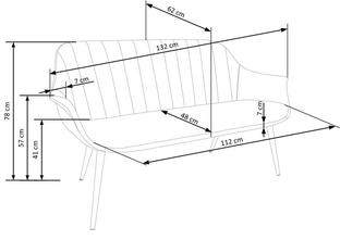 ELEGANCE 2 XL sofa tapicerka - ciemny zielony, nogi - złote (1p=1szt)