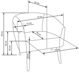 GRIFON fotel wypoczynkowy kremowy / złoty