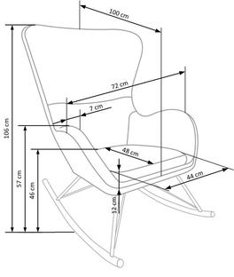 LIBERTO fotel wypoczynkowy kremowy / złoty