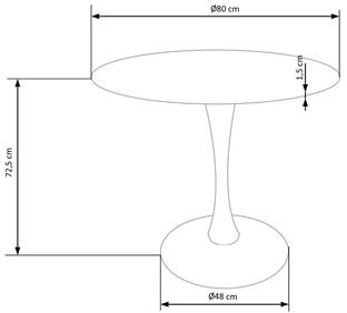 DENVER table, color: top - white marble, legs - white