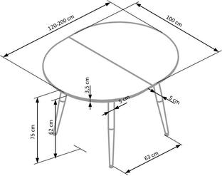 EDWARD extension table, color: honey oak,