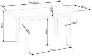 GINO table votan oak/black
