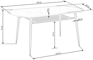 JACKSON table, color: top - golden oak, legs - black