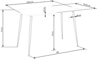MARCO table, color: top - white marble, legs - black