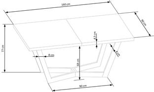 MASSIVE extension table, color: light oak / black