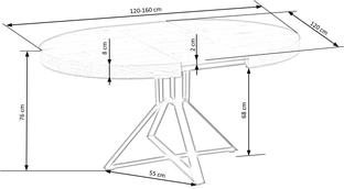 MERCY extension table, color: top - golden oak, legs - black