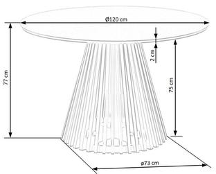 MIYAKI table natural oak, leg black