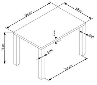 RONALD 120/80 table color: white