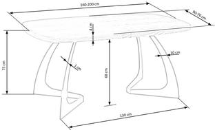 VELDON extension table, color: top - natural oak, legs - black