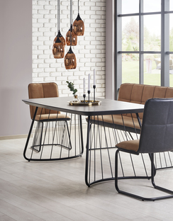 BOSTON stół ciemny popiel / czarny (2p=1szt)
