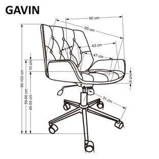 GAVIN chair, walnut / black
