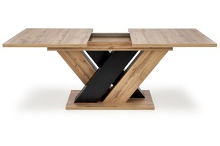 BRANDON stół rozkładany 160-200/90 cm dąb wotan/czarny