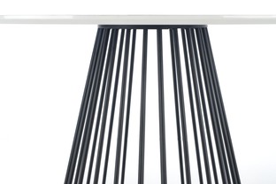 BRODWAY table, color: top - white marble, legs - black