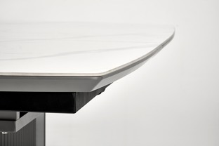 DANCAN stół rozkładany, biały marmur / popielaty / jasny popielaty / czarny