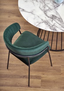 BRODWAY table, color: top - white marble, legs - black