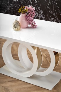 GALARDO extension table, white / gold