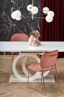 GALARDO extension table, white / gold