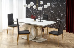 GALARDO extension table, white / gold