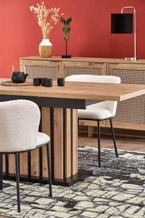 LAMELLO extension table, artisan oak / black